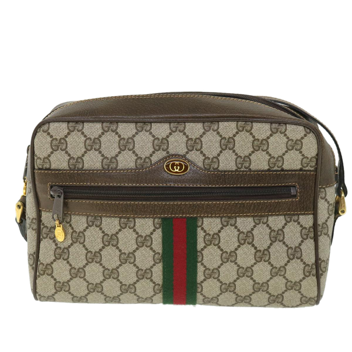 Luxury Gucci GG Canvas Web Sherry Line Shoulder Bag Beige Red 001 4071 5  8754