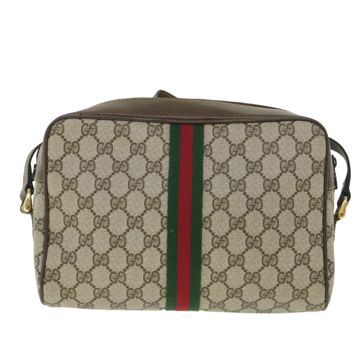 Luxury Gucci GG Canvas Web Sherry Line Shoulder Bag Beige Red 001 4071 5  8754