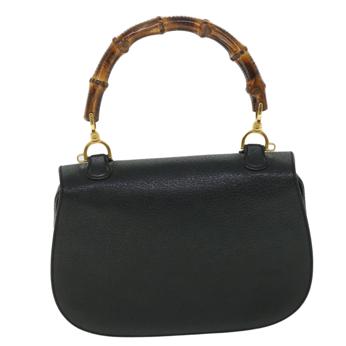 Luxury Gucci Bamboo Hand Bag Leather Black 000 2113 0633  8763