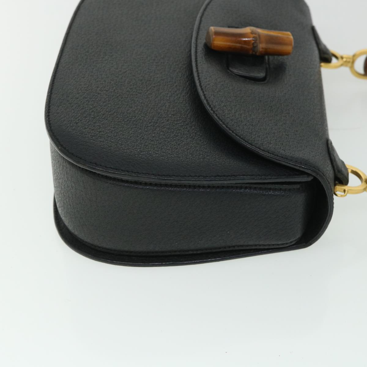 Luxury Gucci Bamboo Hand Bag Leather Black 000 2113 0633  8763