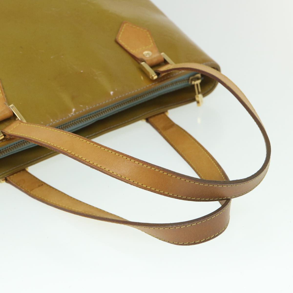 LOUIS VUITTON Monogram Vernis Houston Hand Bag Baby Blue M91005 LV yk8778