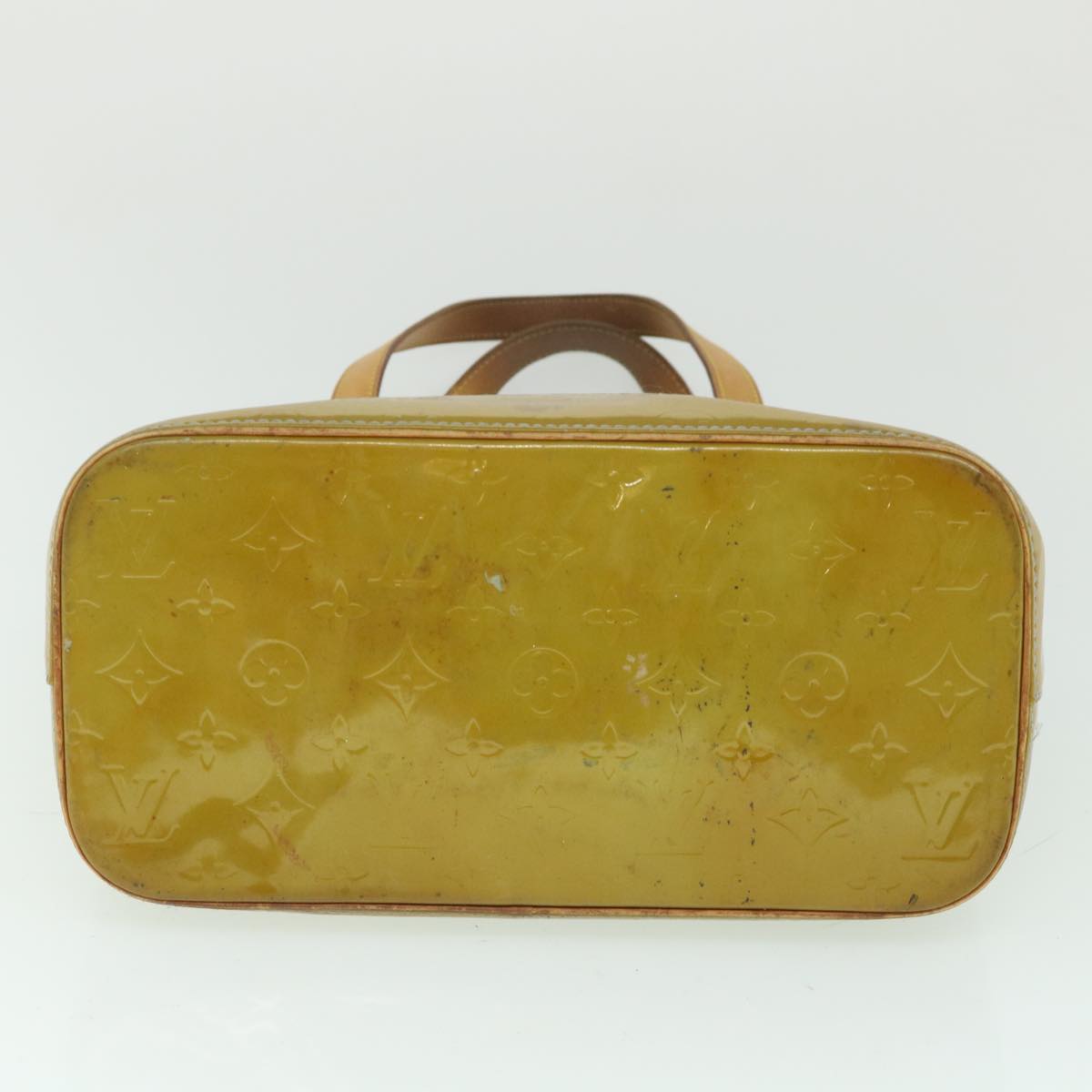 LOUIS VUITTON Monogram Vernis Houston Hand Bag Baby Blue M91005 LV yk8778