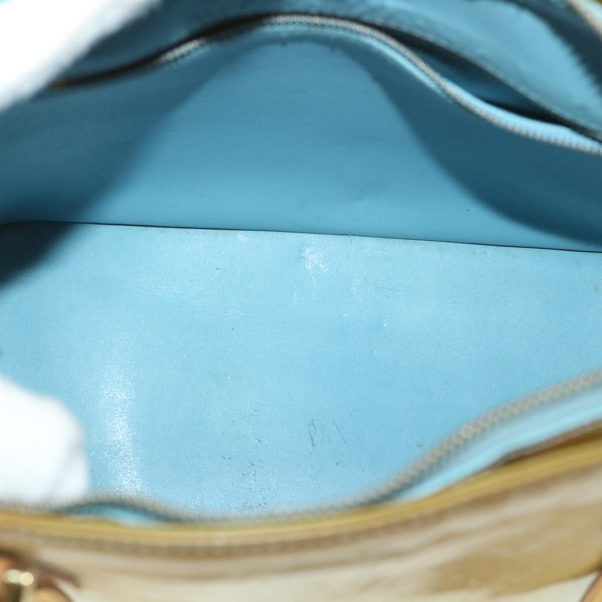LOUIS VUITTON Monogram Vernis Houston Hand Bag Baby Blue M91005 LV yk8778