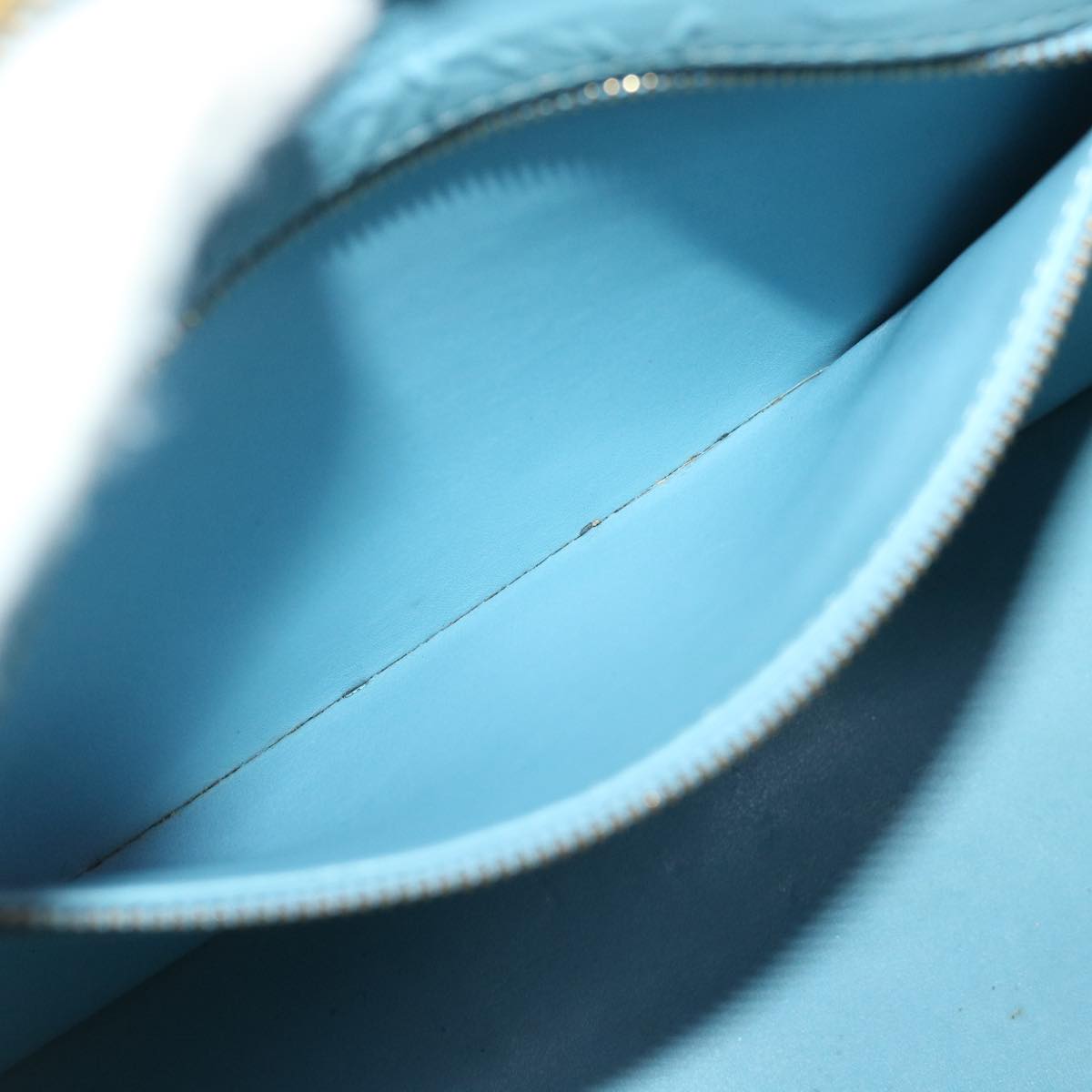 LOUIS VUITTON Monogram Vernis Houston Hand Bag Baby Blue M91005 LV yk8778