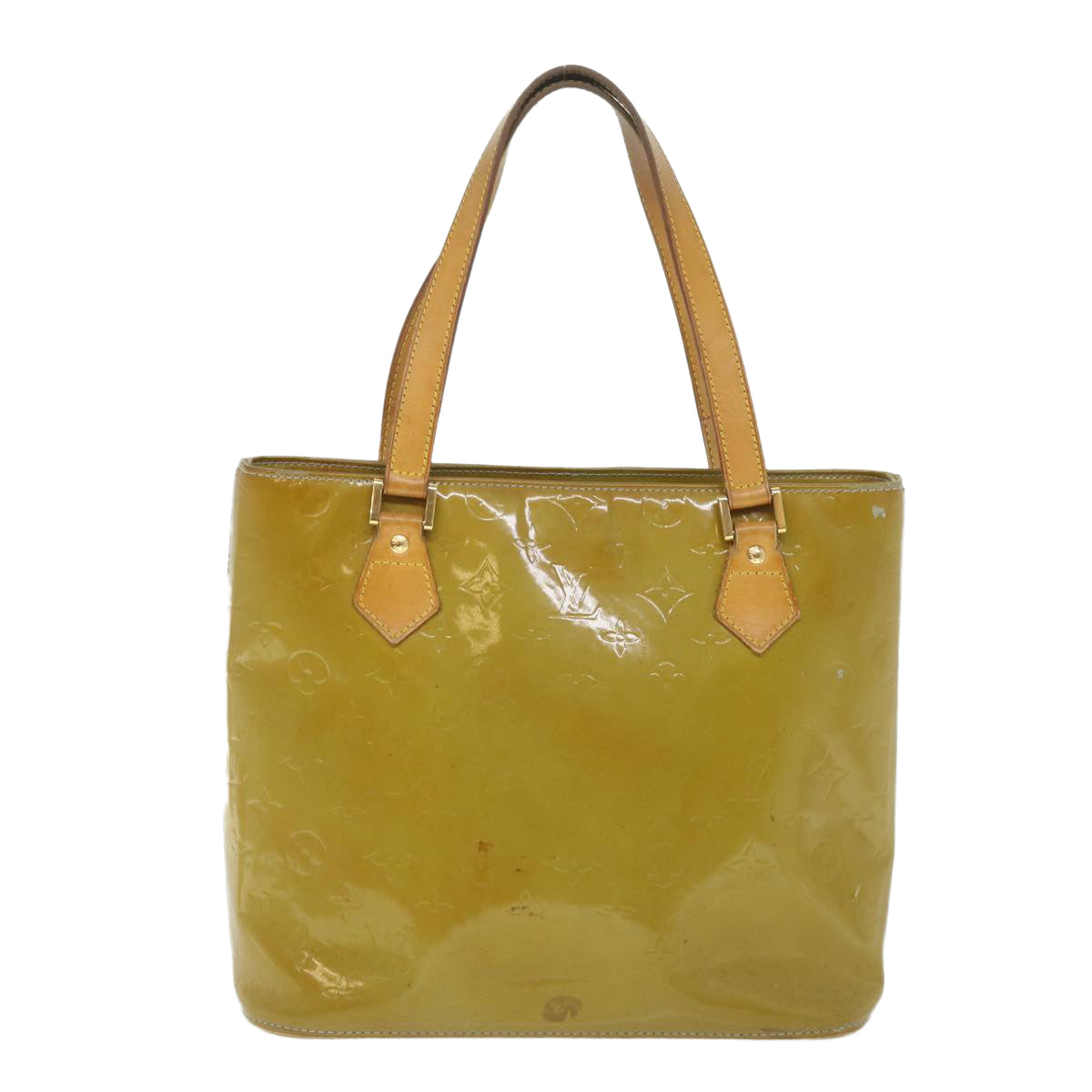 LOUIS VUITTON Monogram Vernis Houston Hand Bag Baby Blue M91005 LV yk8778