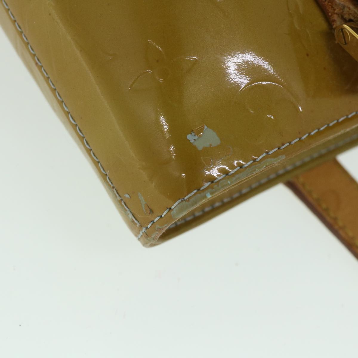 LOUIS VUITTON Monogram Vernis Houston Hand Bag Baby Blue M91005 LV yk8778