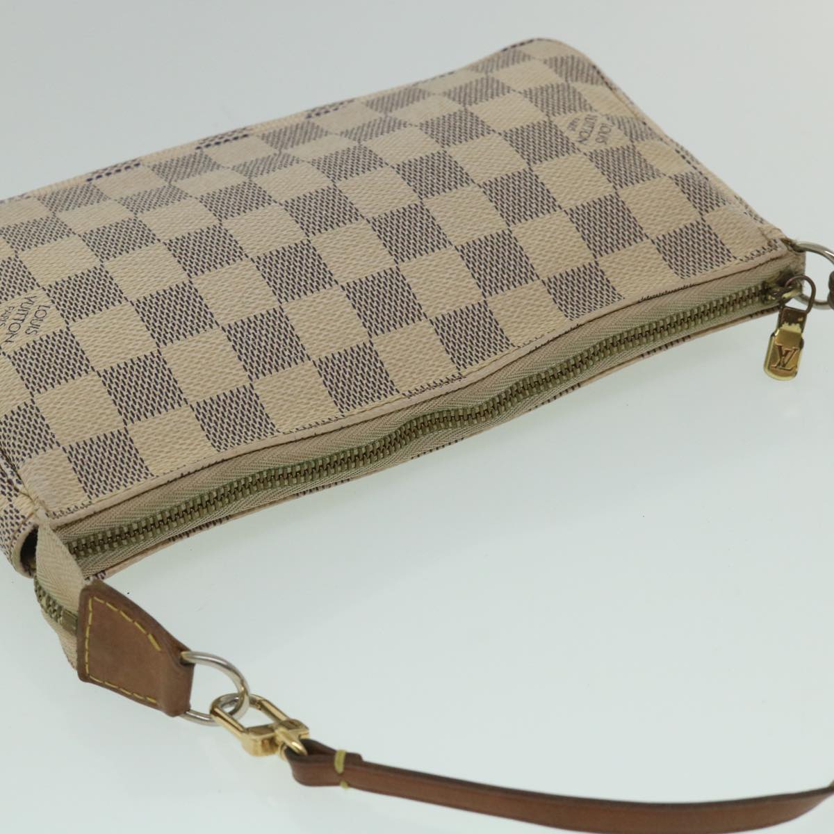 LOUIS VUITTON Damier Azur Pochette Accessoires Pouch N51986 LV yk8781