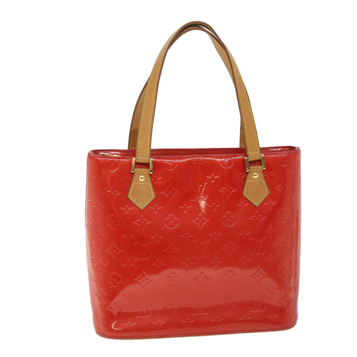 LOUIS VUITTON Monogram Vernis Houston Hand Bag Red M91092 LV yk8803