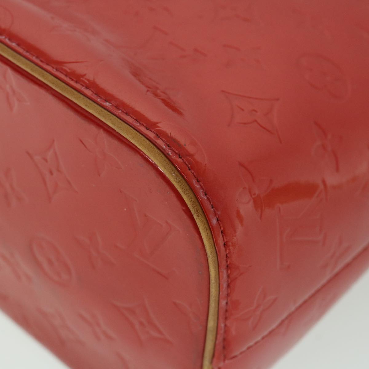 LOUIS VUITTON Monogram Vernis Houston Hand Bag Red M91092 LV yk8803