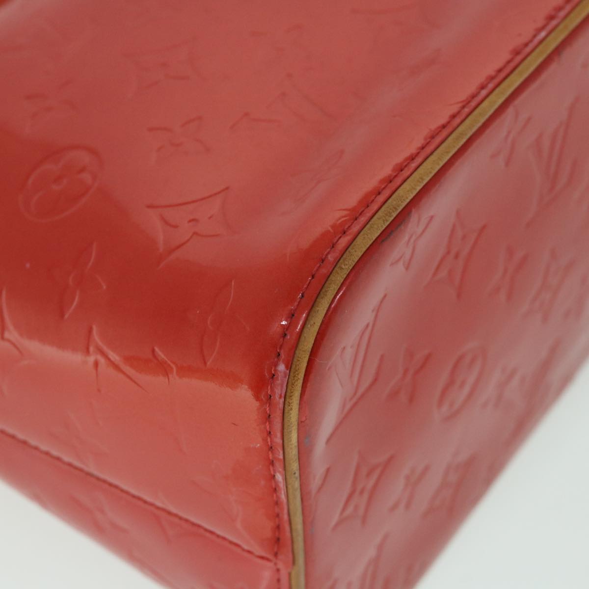 LOUIS VUITTON Monogram Vernis Houston Hand Bag Red M91092 LV yk8803