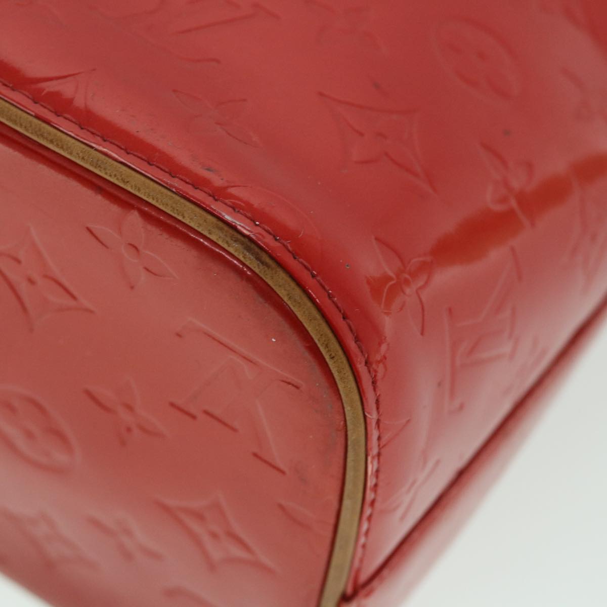 LOUIS VUITTON Monogram Vernis Houston Hand Bag Red M91092 LV yk8803
