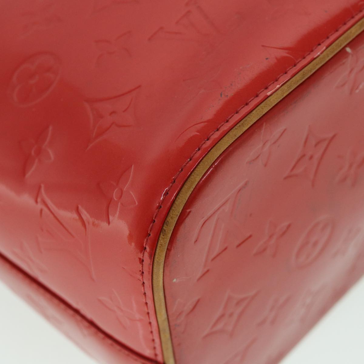 LOUIS VUITTON Monogram Vernis Houston Hand Bag Red M91092 LV yk8803