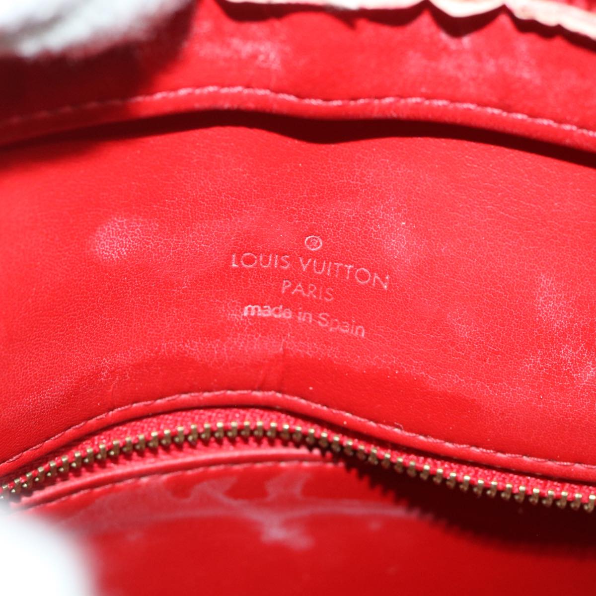 LOUIS VUITTON Monogram Vernis Houston Hand Bag Red M91092 LV yk8803