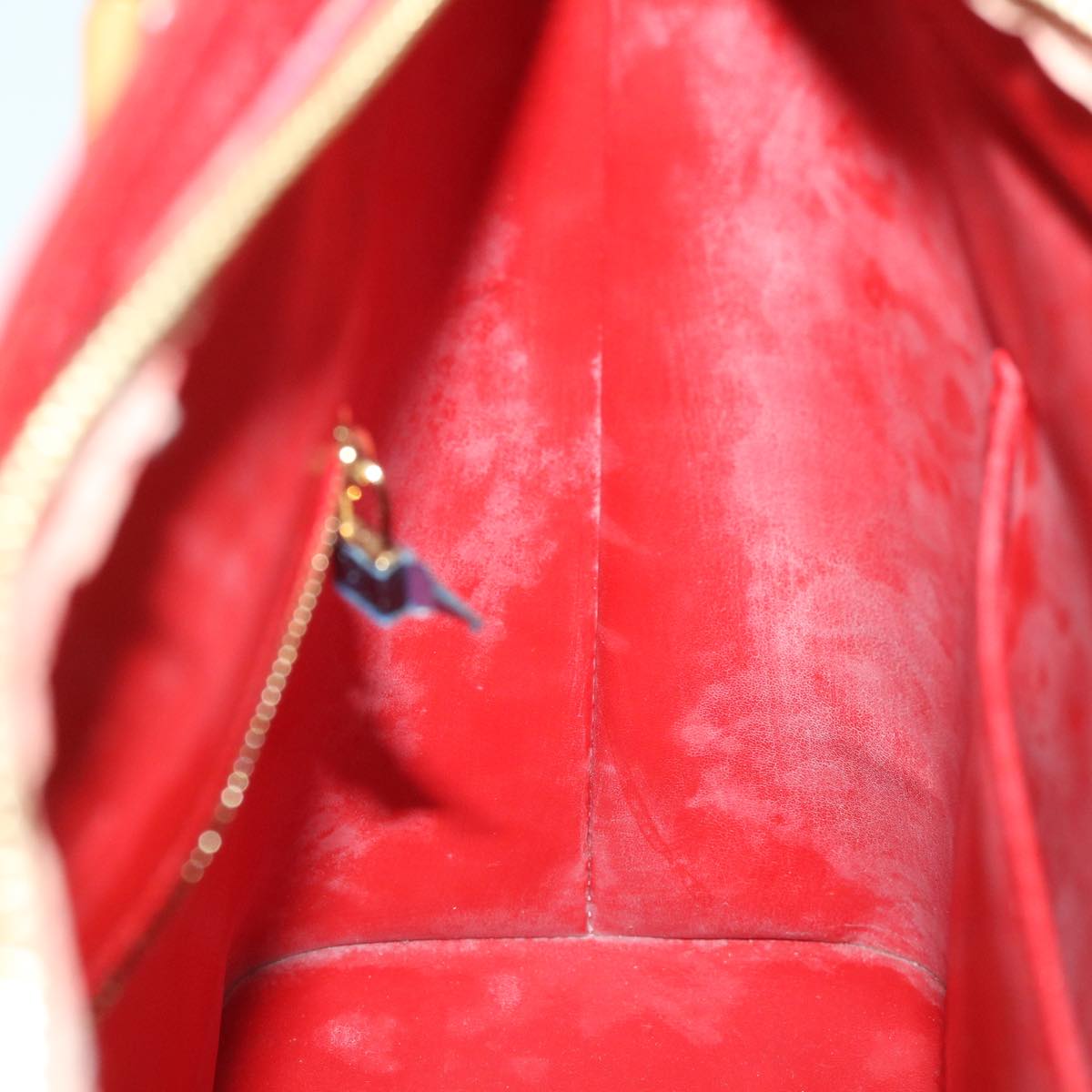 LOUIS VUITTON Monogram Vernis Houston Hand Bag Red M91092 LV yk8803