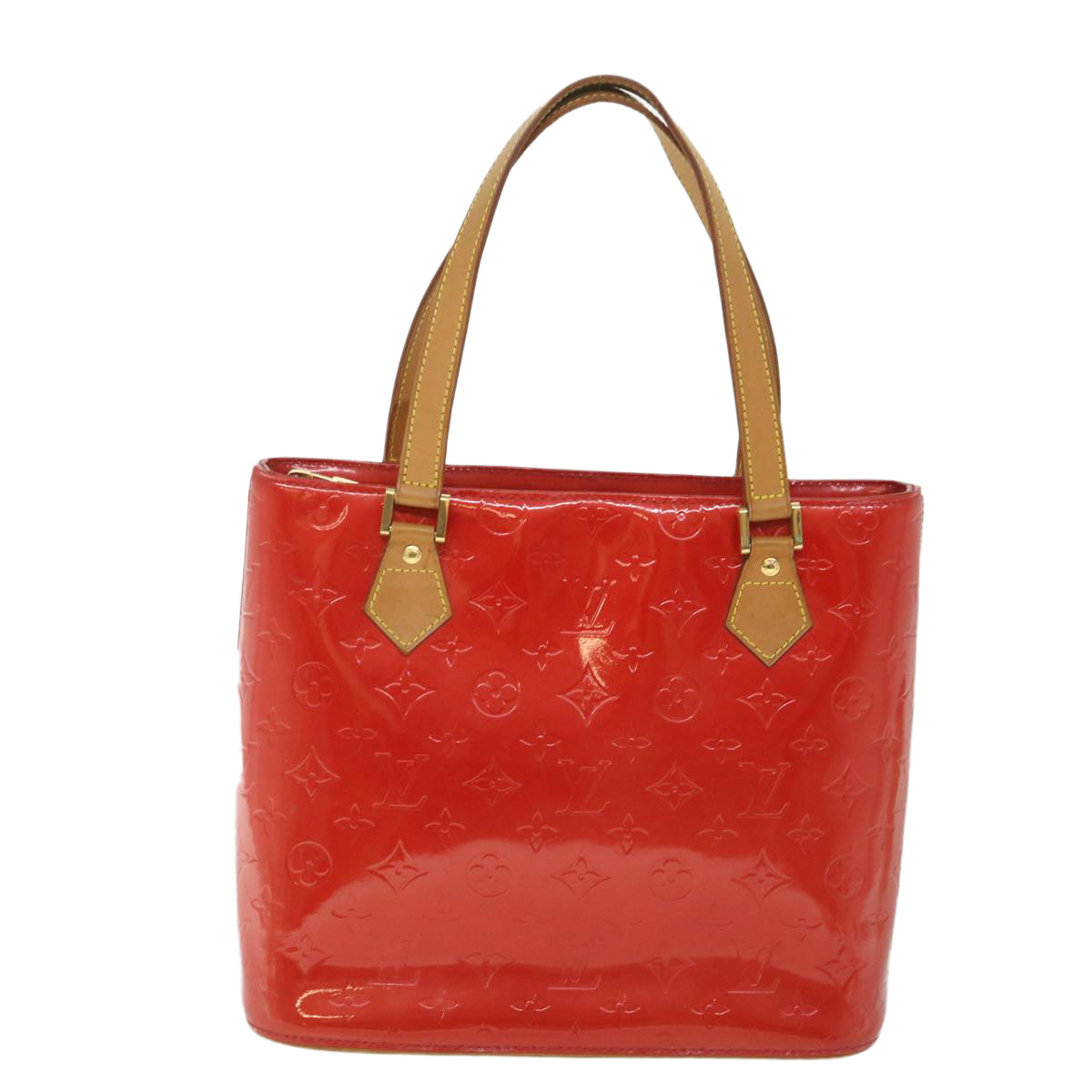 LOUIS VUITTON Monogram Vernis Houston Hand Bag Red M91092 LV yk8803