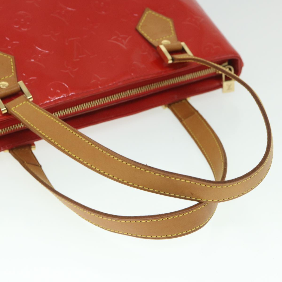 LOUIS VUITTON Monogram Vernis Houston Hand Bag Red M91092 LV yk8803