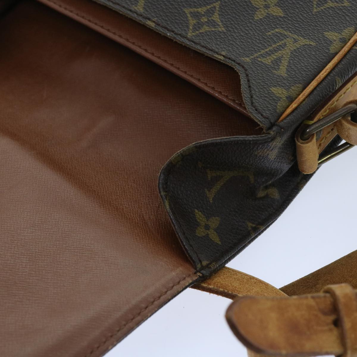 LOUIS VUITTON Monogram Cartouchiere MM Shoulder Bag M51253 LV yk8832