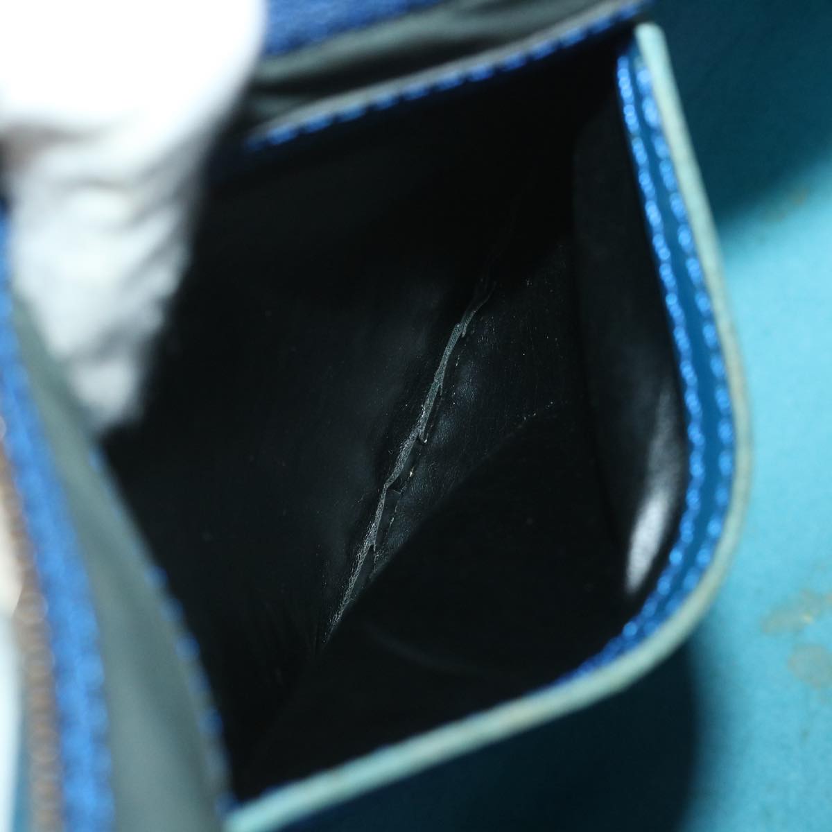 LOUIS VUITTON Epi Speedy 30 Hand Bag Toledo Blue M43005 LV yk8856