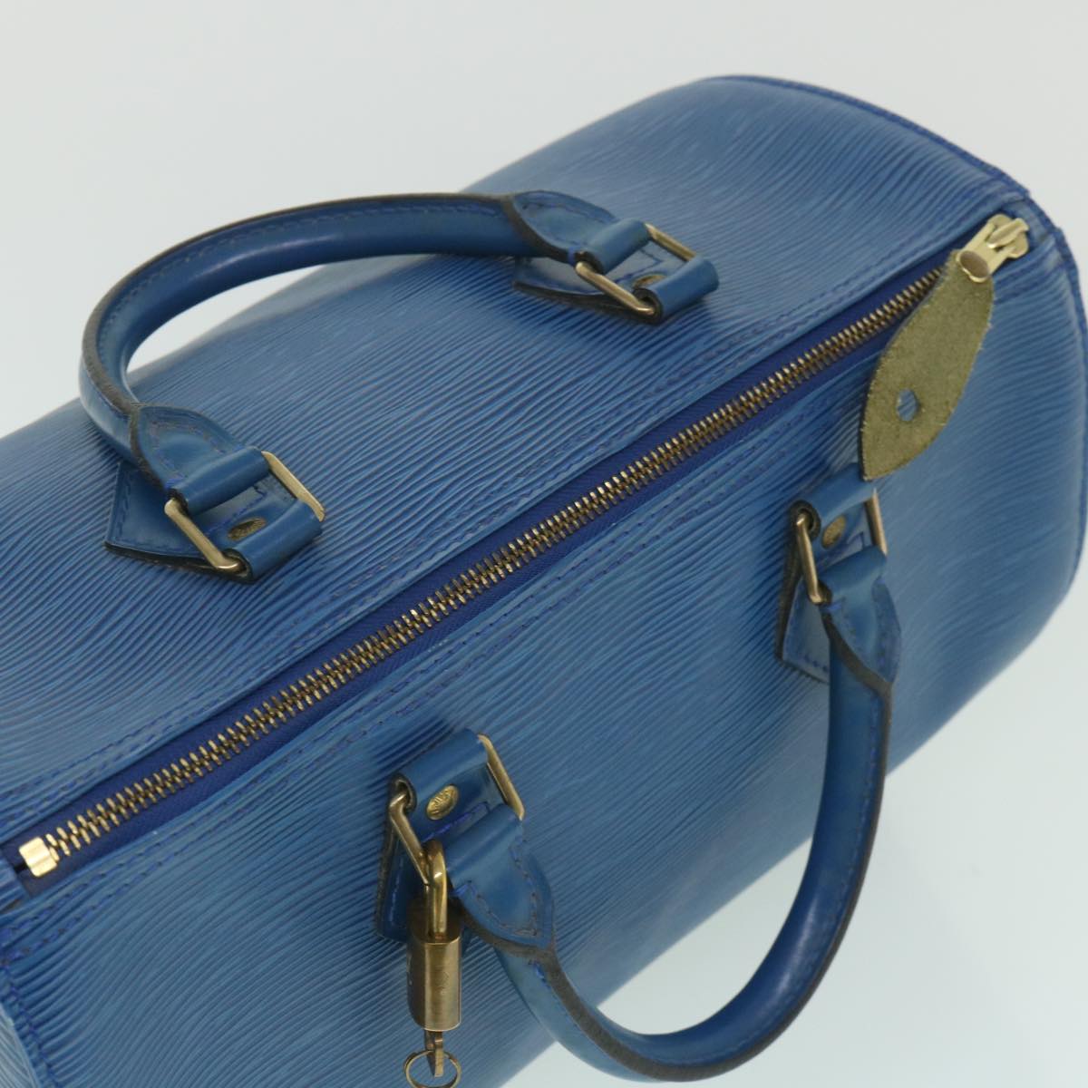 LOUIS VUITTON Epi Speedy 30 Hand Bag Toledo Blue M43005 LV yk8856