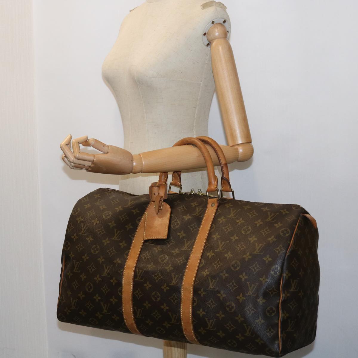 LOUIS VUITTON Monogram Keepall 50 Boston Bag M41426 LV yk8876