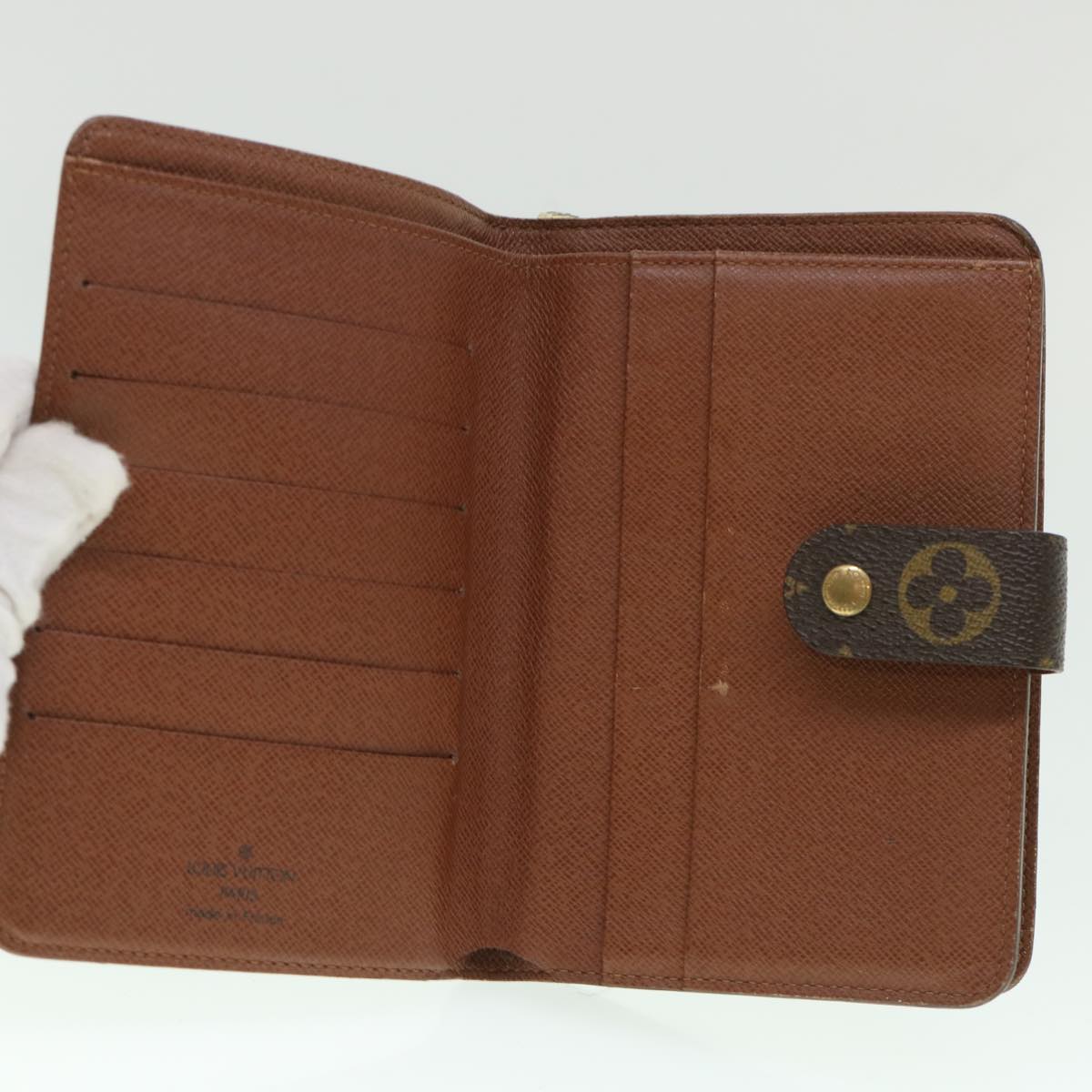LOUIS VUITTON Monogram Porte Papier Zip Wallet M61207 LV yk8885