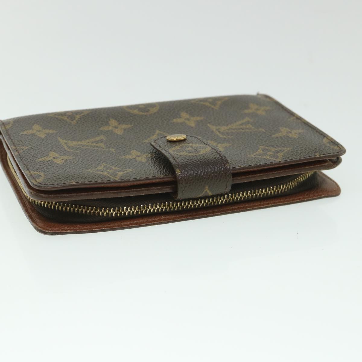 LOUIS VUITTON Monogram Porte Papier Zip Wallet M61207 LV yk8885