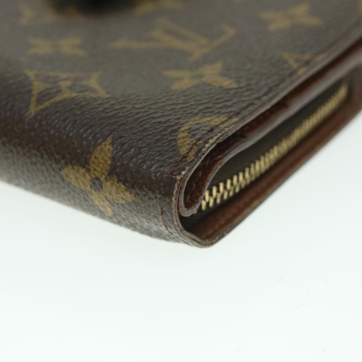 LOUIS VUITTON Monogram Porte Papier Zip Wallet M61207 LV yk8885