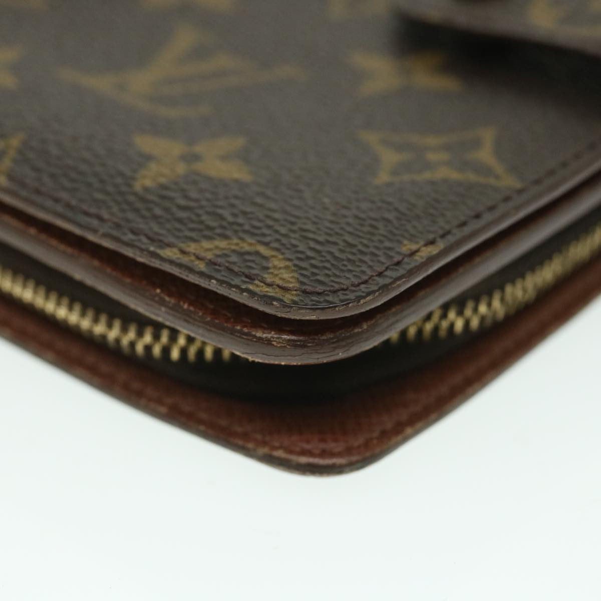 LOUIS VUITTON Monogram Porte Papier Zip Wallet M61207 LV yk8885