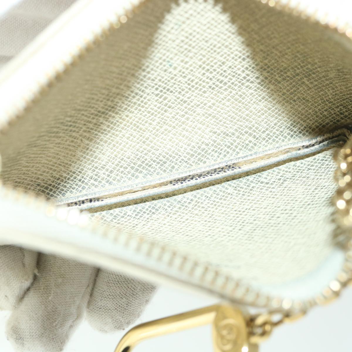 LOUIS VUITTON Damier Azur Pochette Cles Coin Purse N62659 LV yk8895