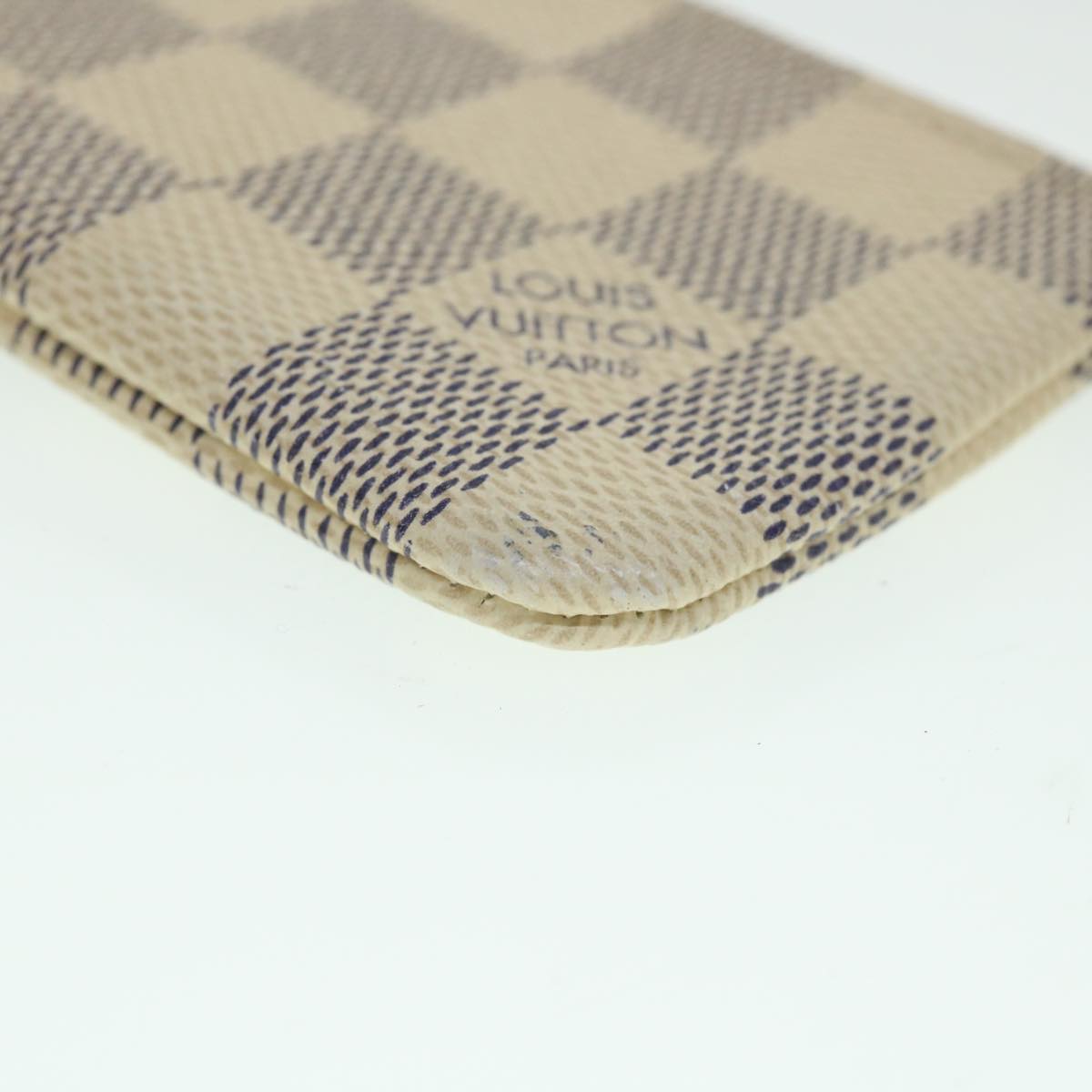 LOUIS VUITTON Damier Azur Pochette Cles Coin Purse N62659 LV yk8895