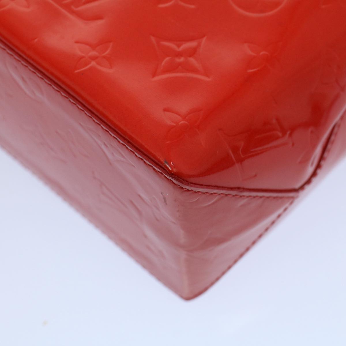 LOUIS VUITTON Monogram Vernis Reade PM Hand Bag Red M91088 LV yk8905