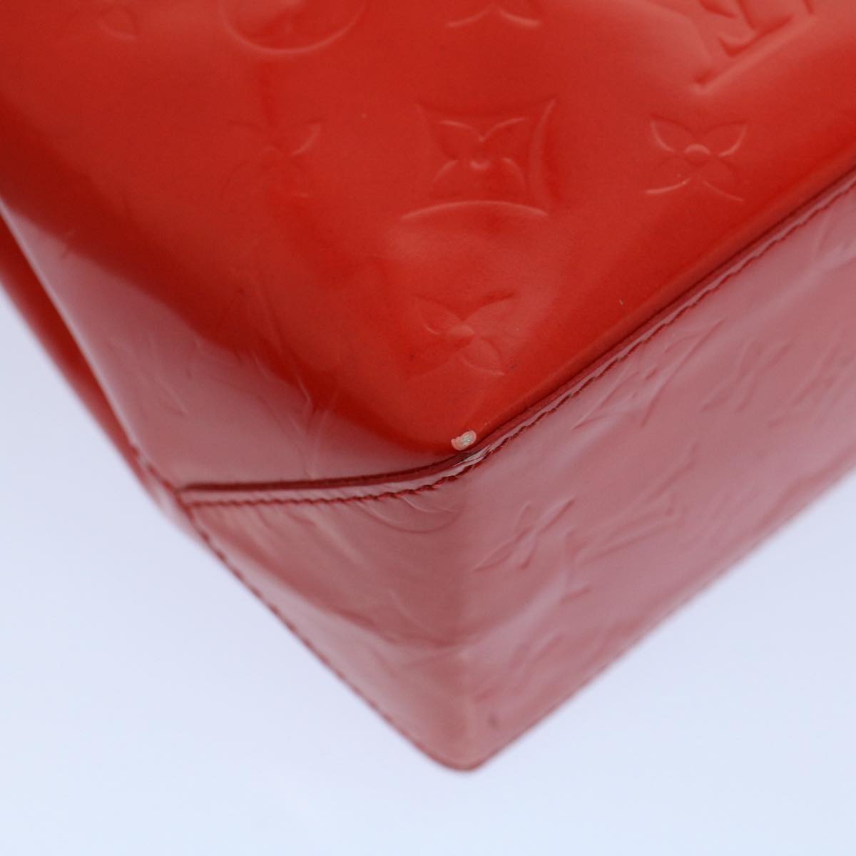 LOUIS VUITTON Monogram Vernis Reade PM Hand Bag Red M91088 LV yk8905