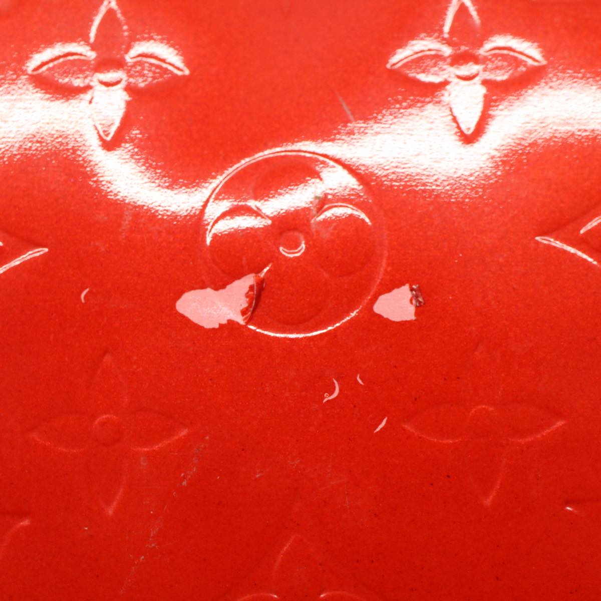 LOUIS VUITTON Monogram Vernis Reade PM Hand Bag Red M91088 LV yk8905