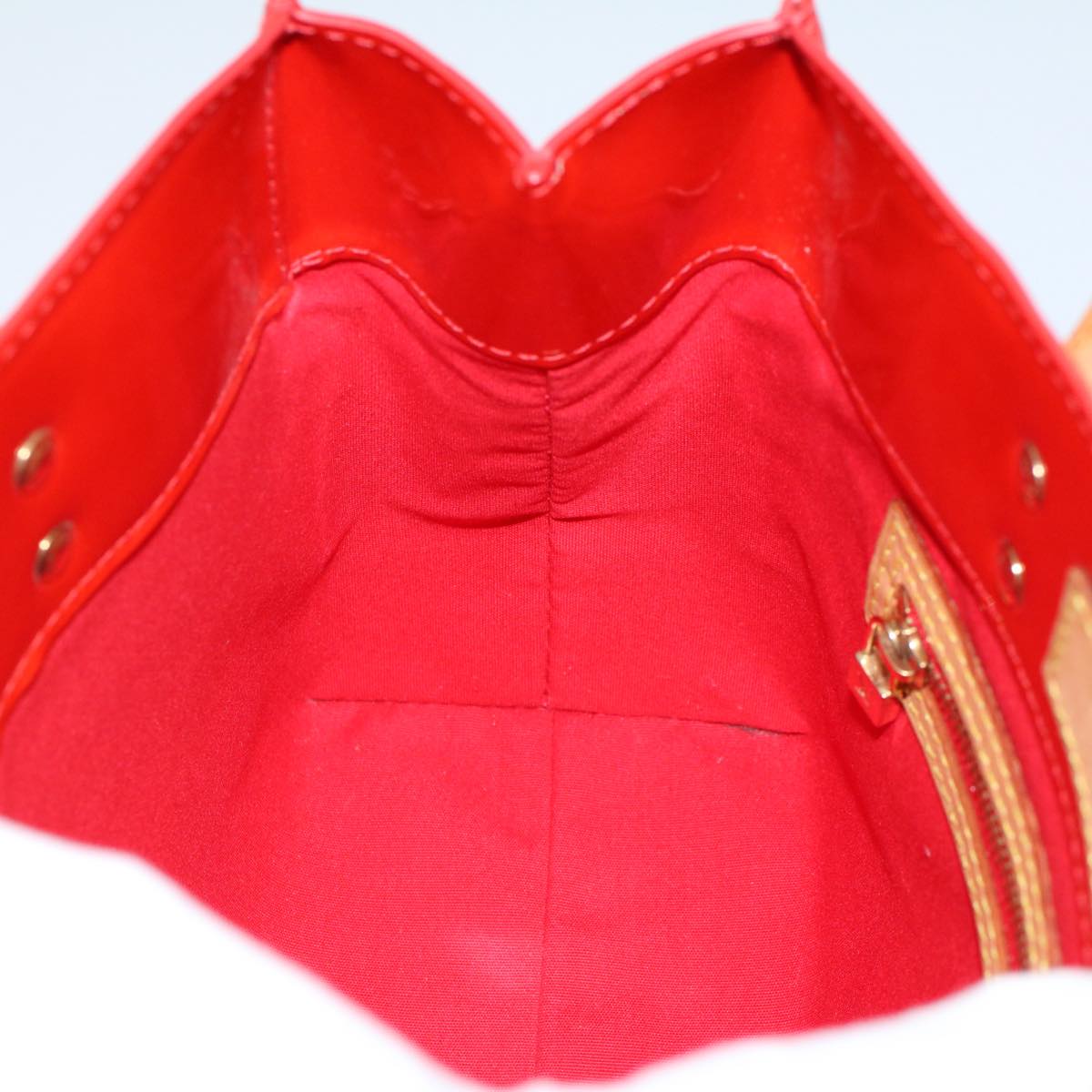 LOUIS VUITTON Monogram Vernis Reade PM Hand Bag Red M91088 LV yk8905