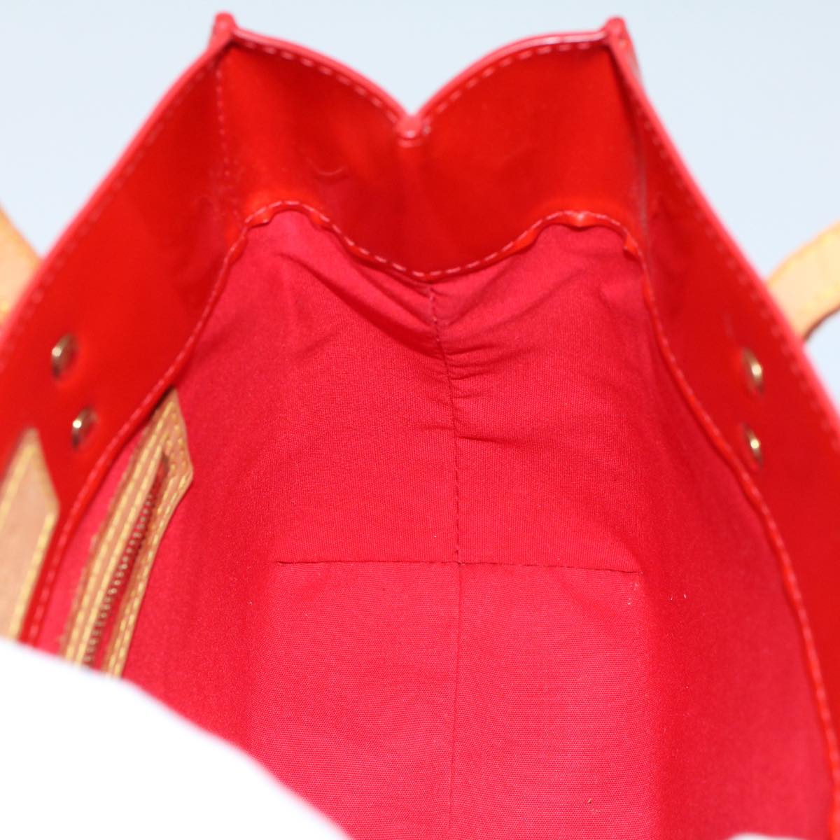 LOUIS VUITTON Monogram Vernis Reade PM Hand Bag Red M91088 LV yk8905