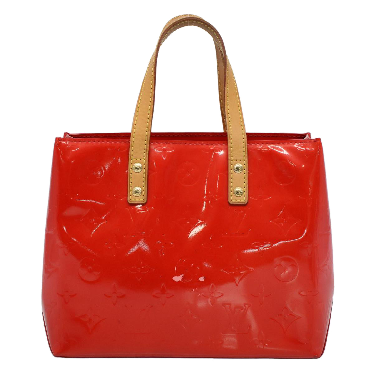 LOUIS VUITTON Monogram Vernis Reade PM Hand Bag Red M91088 LV yk8905