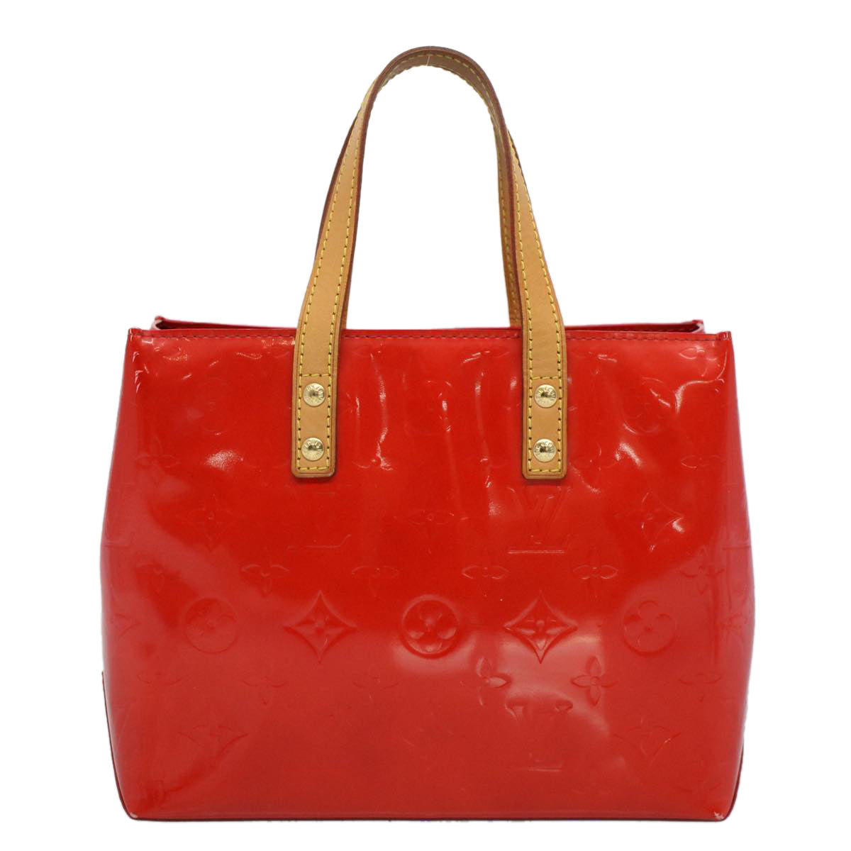 LOUIS VUITTON Monogram Vernis Reade PM Hand Bag Red M91088 LV yk8905
