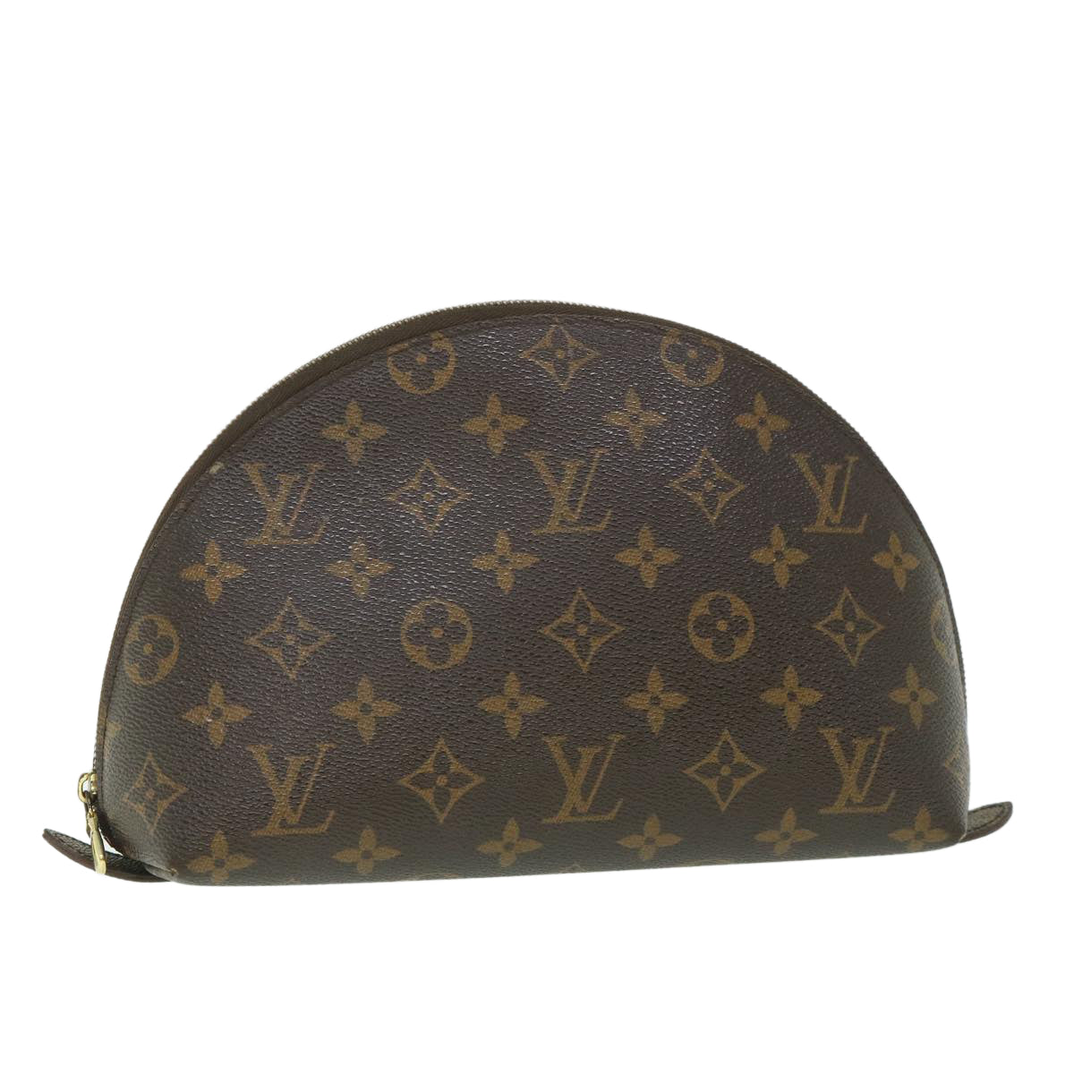 LOUIS VUITTON Monogram Trousse Demi Ronde Cosmetic Pouch M47520 LV yk8915
