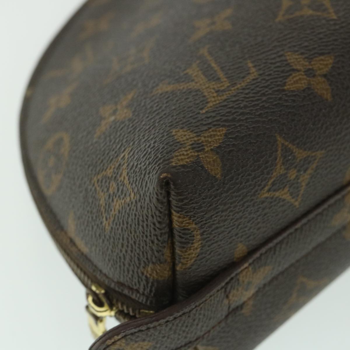 LOUIS VUITTON Monogram Trousse Demi Ronde Cosmetic Pouch M47520 LV yk8915