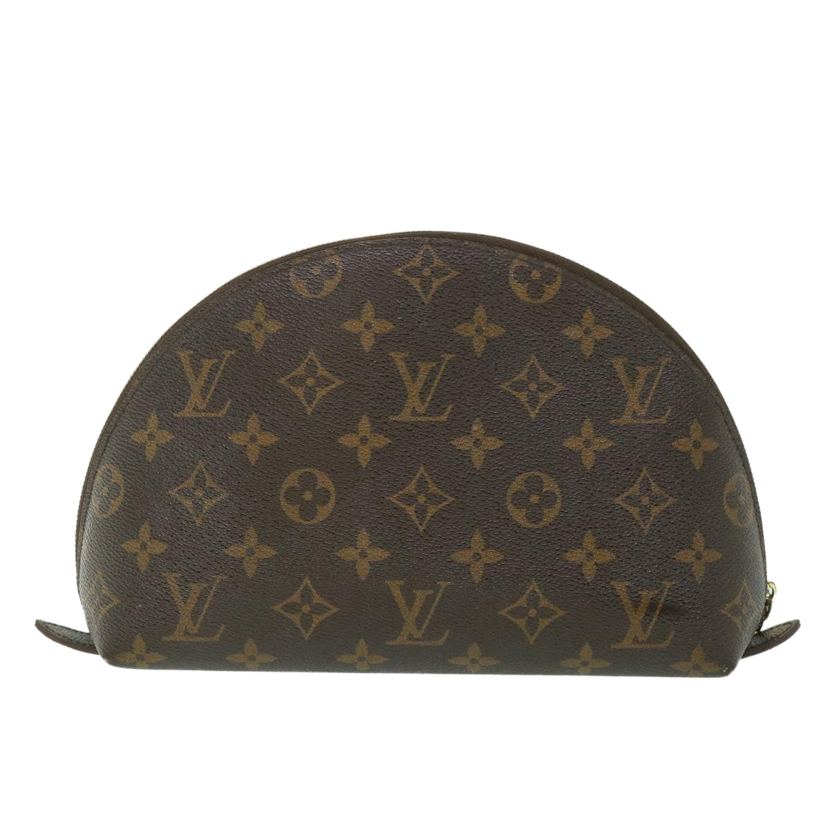 LOUIS VUITTON Monogram Trousse Demi Ronde Cosmetic Pouch M47520 LV yk8915