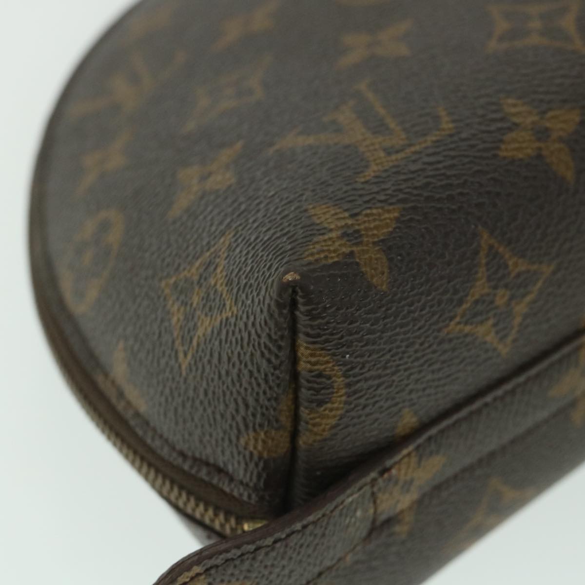 LOUIS VUITTON Monogram Trousse Demi Ronde Cosmetic Pouch M47520 LV yk8915