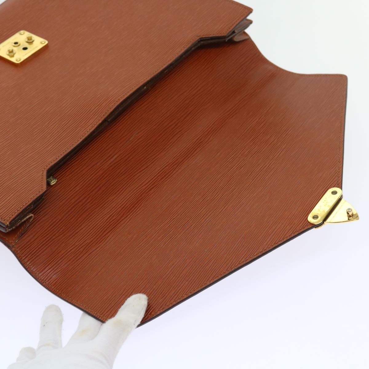 LOUIS VUITTON Epi Serviette Conseiller Briefcase Brown M54423 LV yk8955