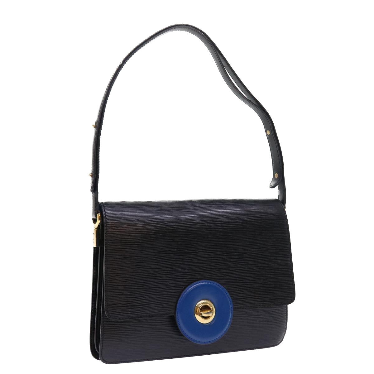 LOUIS VUITTON Epi Bicolor Free Run Hand Bag Black Blue M52415 LV yk8959