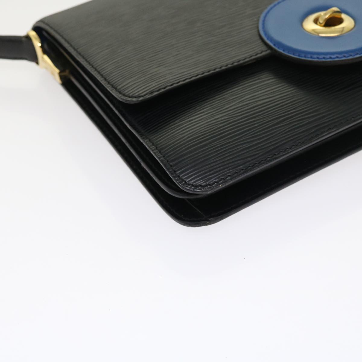 LOUIS VUITTON Epi Bicolor Free Run Hand Bag Black Blue M52415 LV yk8959