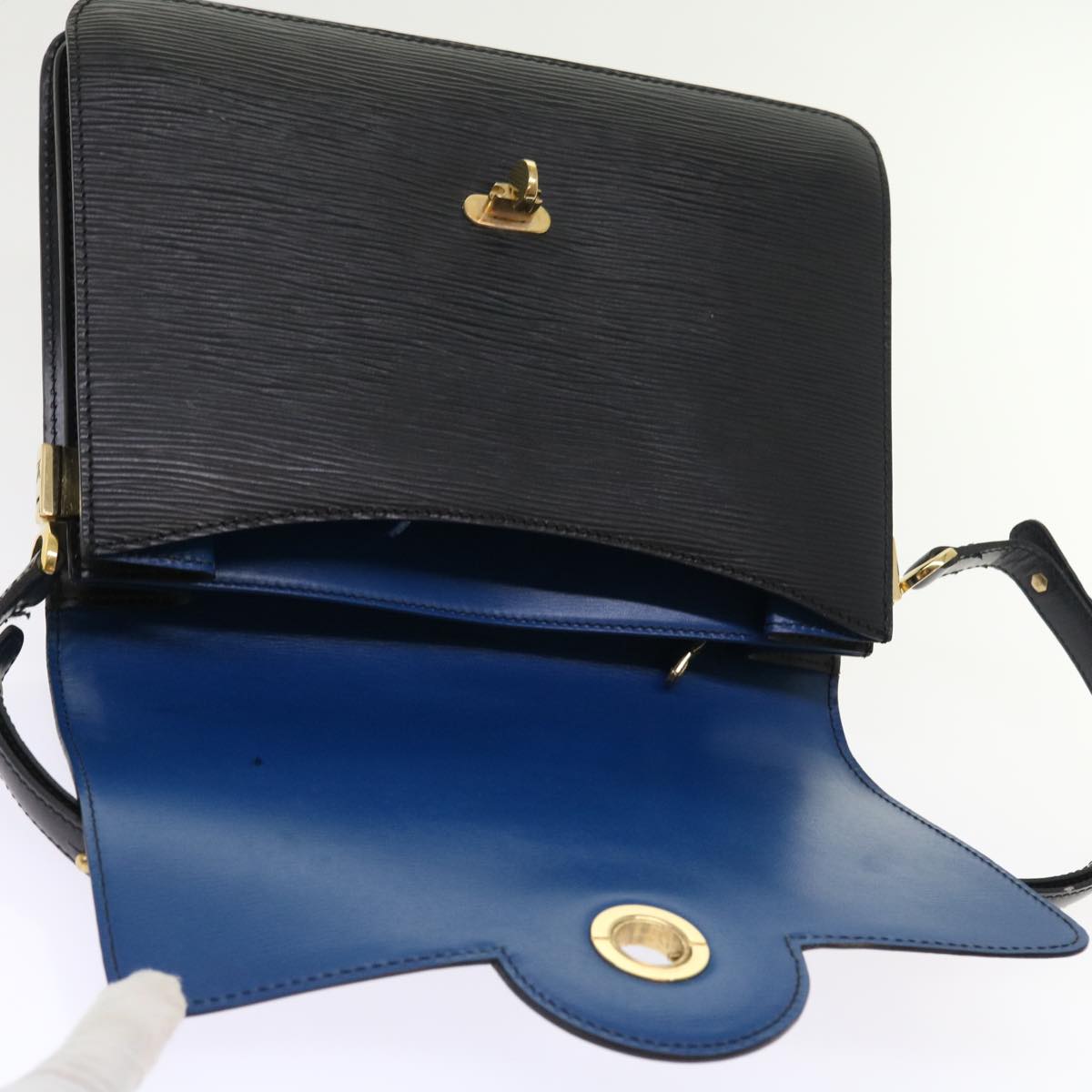 LOUIS VUITTON Epi Bicolor Free Run Hand Bag Black Blue M52415 LV yk8959