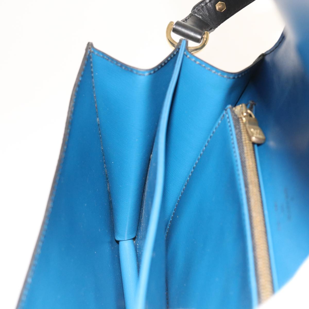 LOUIS VUITTON Epi Bicolor Free Run Hand Bag Black Blue M52415 LV yk8959