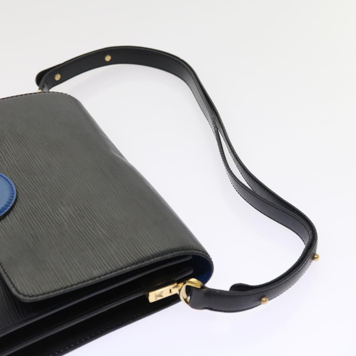 LOUIS VUITTON Epi Bicolor Free Run Hand Bag Black Blue M52415 LV yk8959