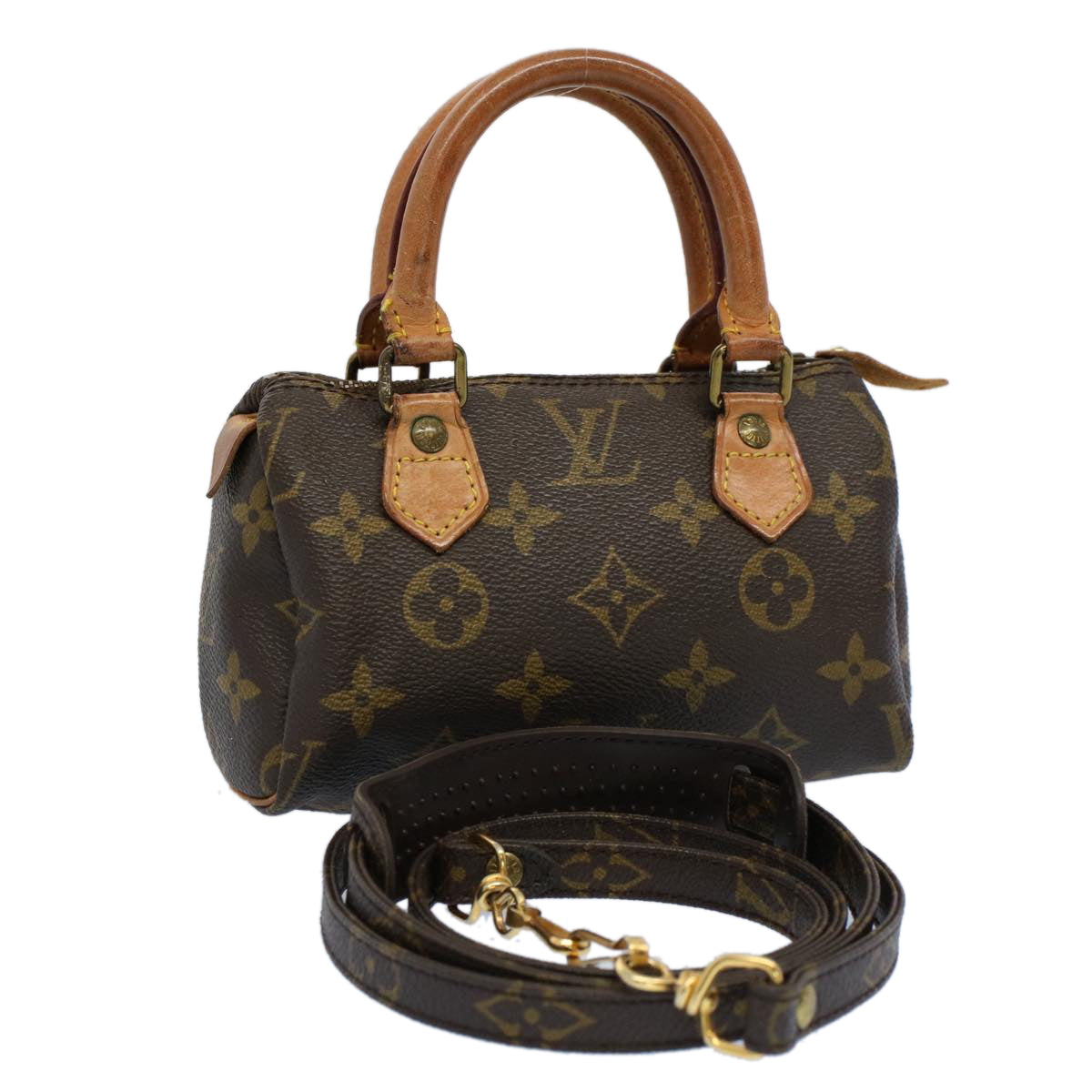 LOUIS VUITTON Monogram Mini Speedy Hand Bag 2way M41534 LV yk8981