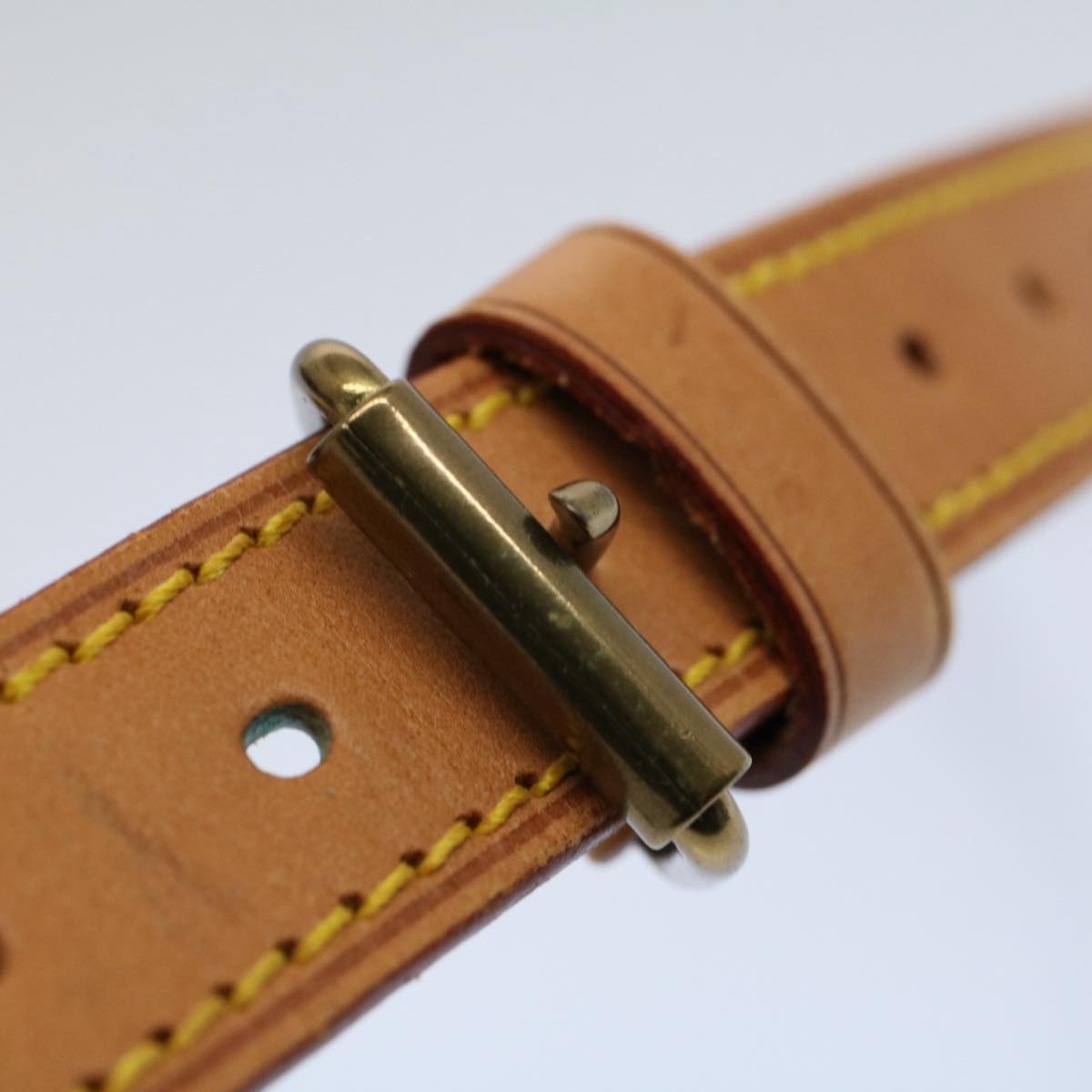 LOUIS VUITTON Adjustable Shoulder Strap Leather 78m-38.6"" Beige LV yk8984