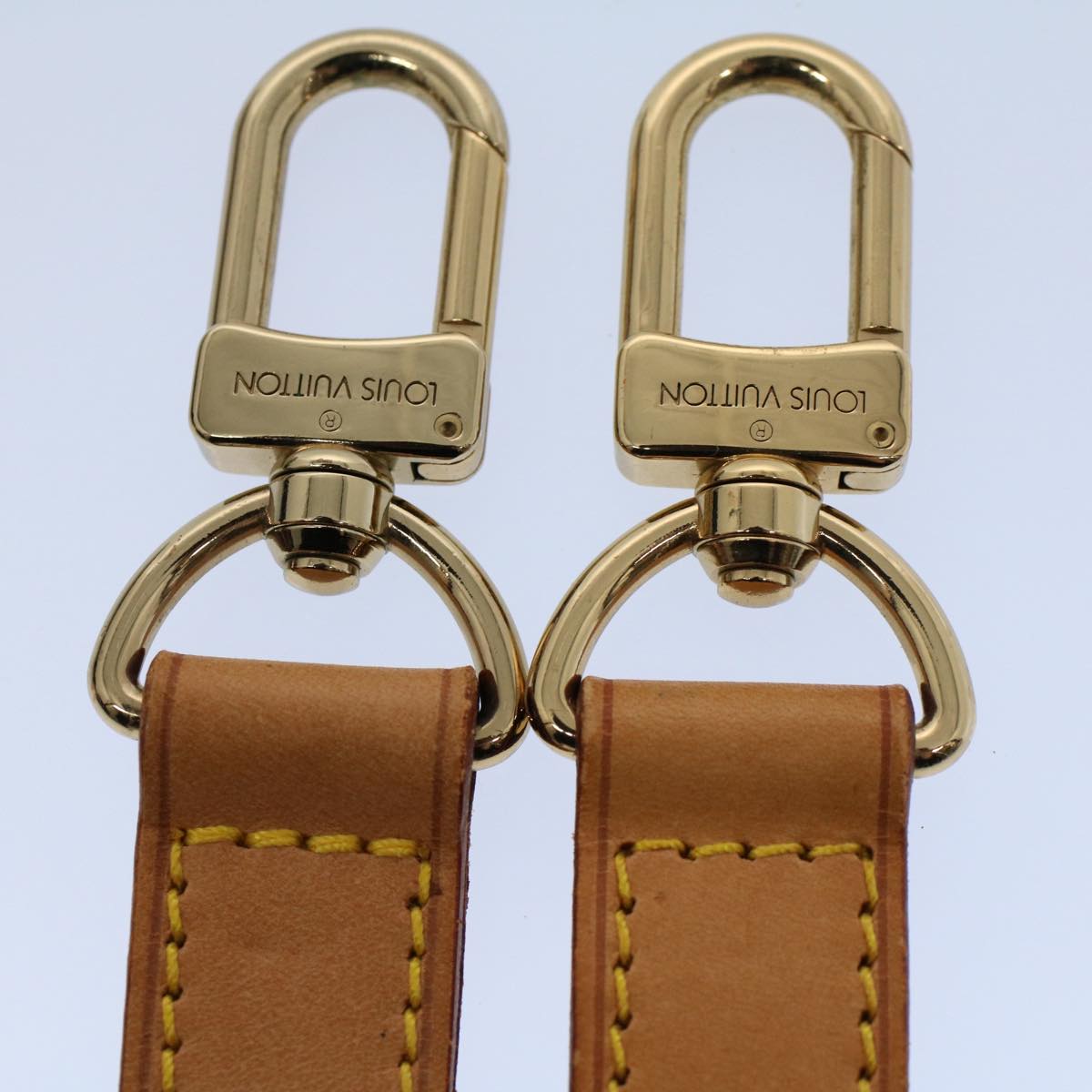 LOUIS VUITTON Adjustable Shoulder Strap Leather 78m-38.6"" Beige LV yk8984